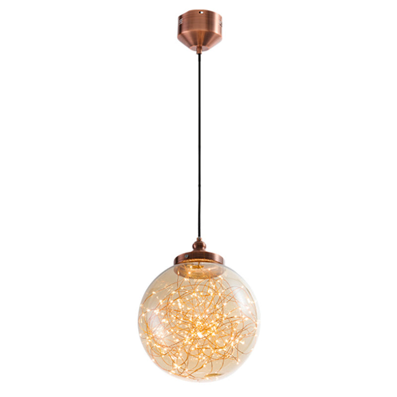 Starry Ceiling Pendant Light Minimalist LED Glass Hanging Light Fixture for Living Room