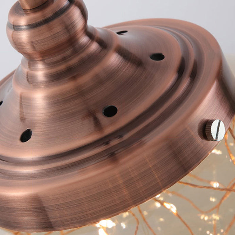 Starry Ceiling Pendant Light Minimalist LED Glass Hanging Light Fixture for Living Room