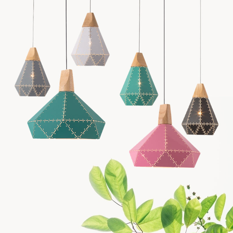 Metall Diamond Hanging Lamp Kit Moderner Stil Down Lighting Anhänger für Esszimmer