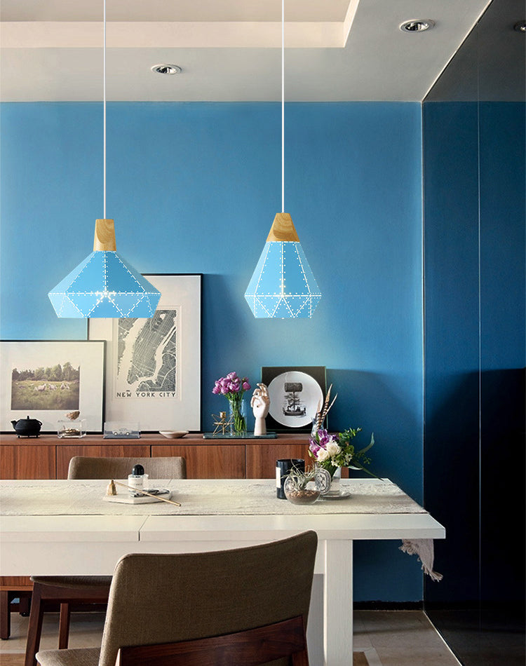 Metall Diamond Hanging Lamp Kit Moderner Stil Down Lighting Anhänger für Esszimmer