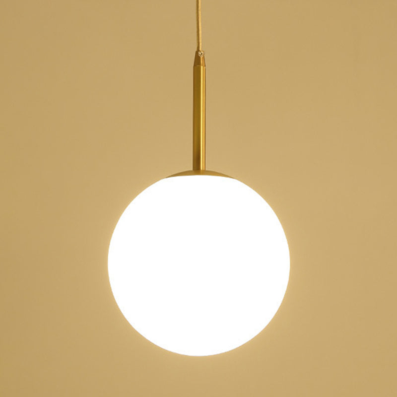 Spherical Dinning Room Pendant Ceiling Light Glass Nordic Pendant Light Kit in White