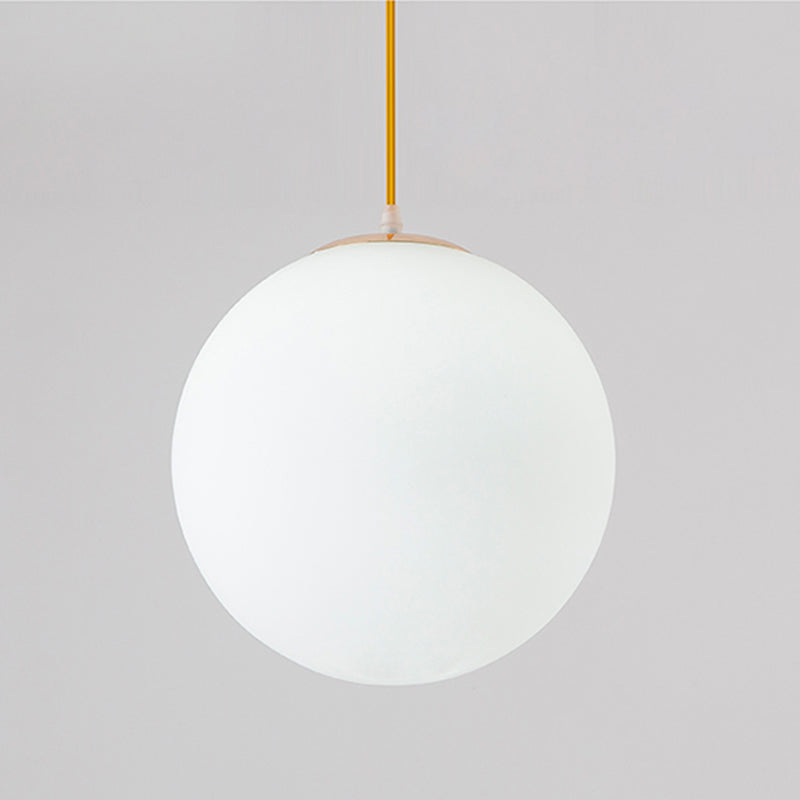 Globe Ceiling Pendant Light Simplicity Glass Dinning Room Pendant Light Kit in White