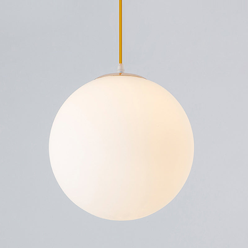 Globe Ceiling Pendant Light Simplicity Glass Dinning Room Pendant Light Kit in White