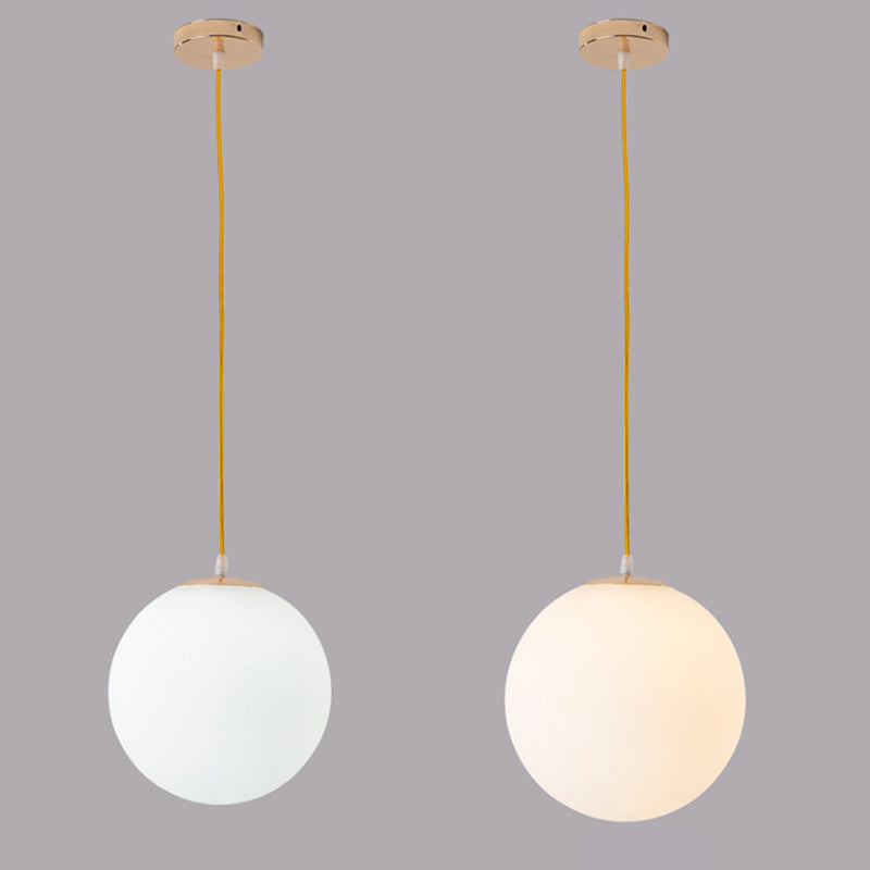 Globe Ceiling Pendant Light Simplicity Glass Dinning Room Pendant Light Kit in White