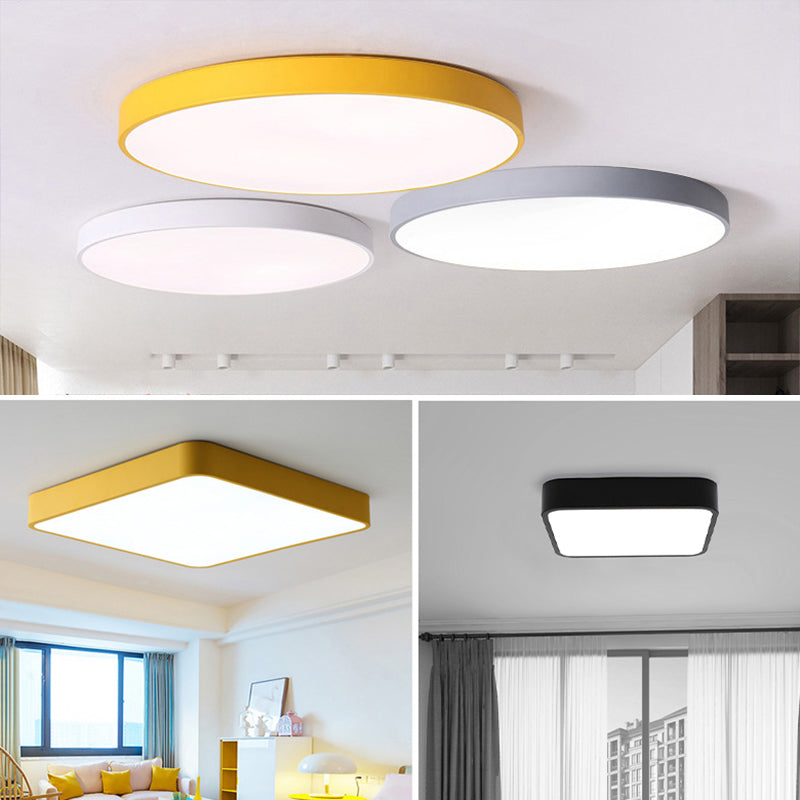 Lámparas de techo de montaje empotrado de estilo minimalista moderno, lámpara de techo empotrada de acrílico de 1 luz para sala de estar