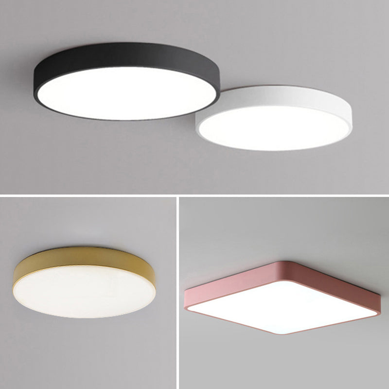 Lámparas de techo de montaje empotrado de estilo minimalista moderno, lámpara de techo empotrada de acrílico de 1 luz para sala de estar