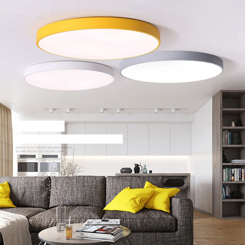 Lámparas de techo de montaje empotrado de estilo minimalista moderno, lámpara de techo empotrada de acrílico de 1 luz para sala de estar