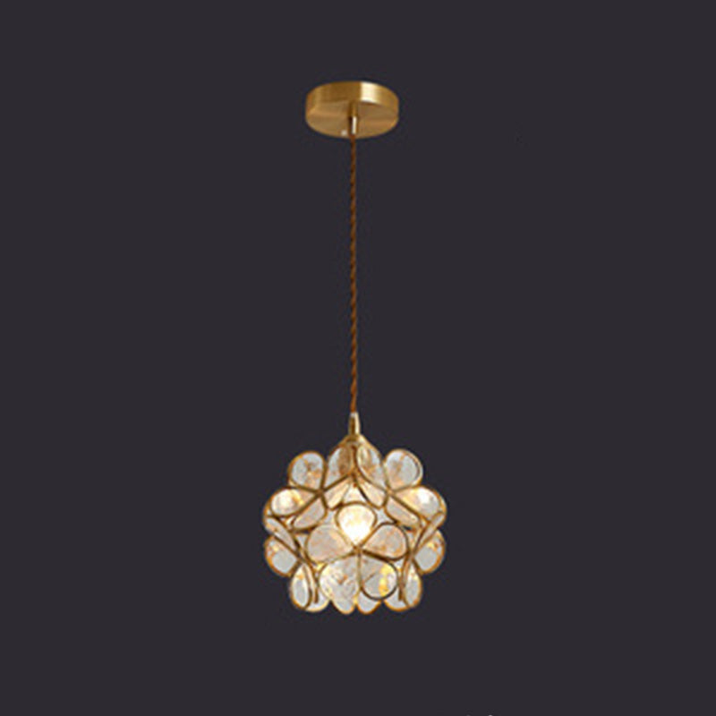 Mini plafonniers encastrés de style vintage traditionnel avec abat-jour en verre