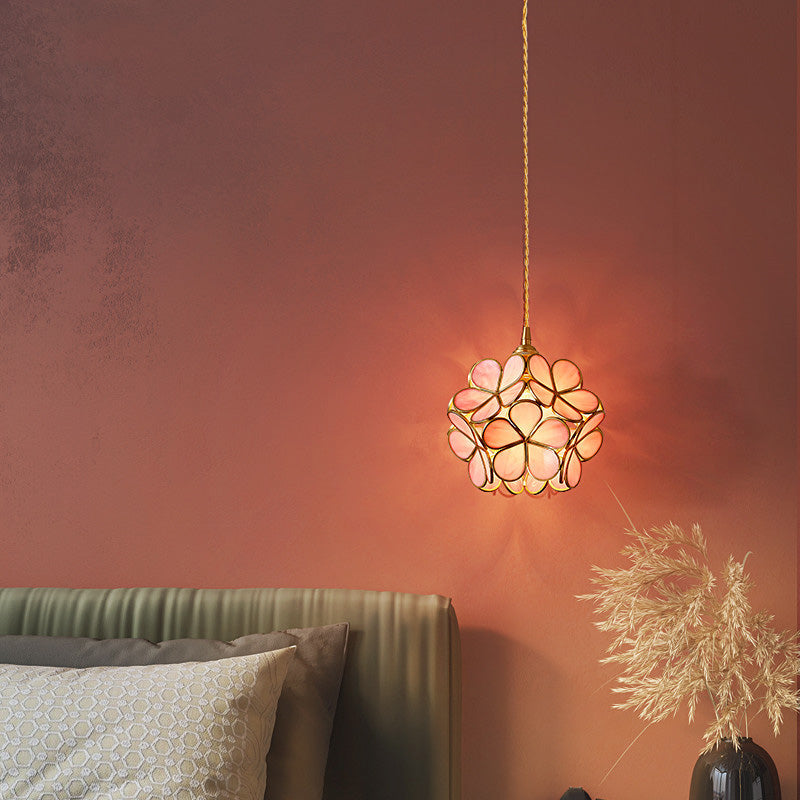 Mini plafonniers encastrés de style vintage traditionnel avec abat-jour en verre