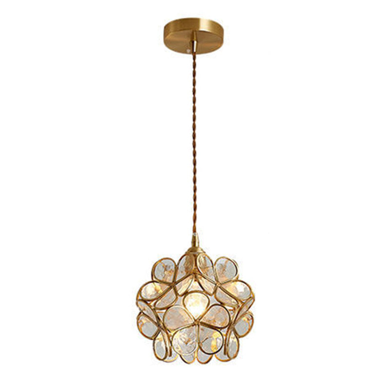 Mini plafonniers encastrés de style vintage traditionnel avec abat-jour en verre