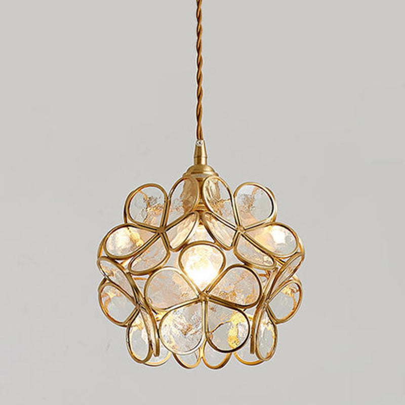 Mini plafonniers encastrés de style vintage traditionnel avec abat-jour en verre