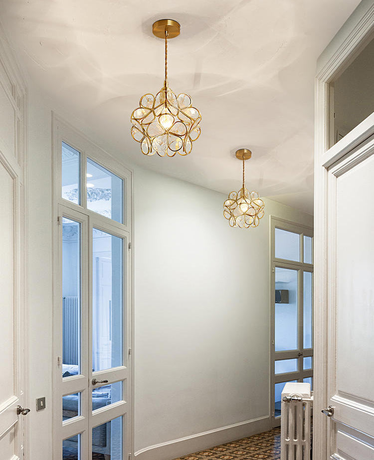 Mini Flush Mount Ceiling Lights Traditional Vintage Style Ceiling Fixture with Glass Shade