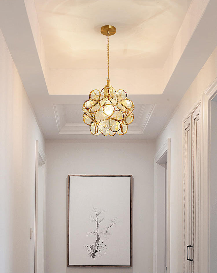 Mini plafonniers encastrés de style vintage traditionnel avec abat-jour en verre