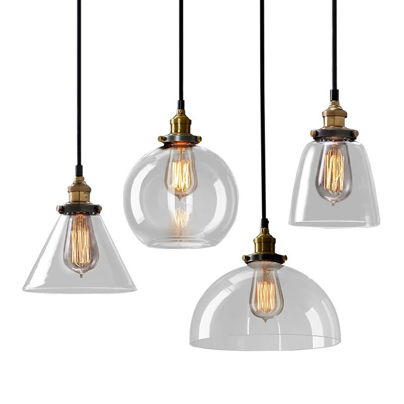 1 kit d'éclairage léger en verre industriel rétro lumière suspendue avec cordon suspendu pour restaurant