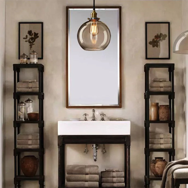 1 kit d'éclairage léger en verre industriel rétro lumière suspendue avec cordon suspendu pour restaurant