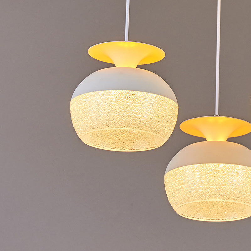 Modern 5-licht hanglamp Licht armatuur Wit wijnglas en klaver multi-plafondlicht met acrylschaduw