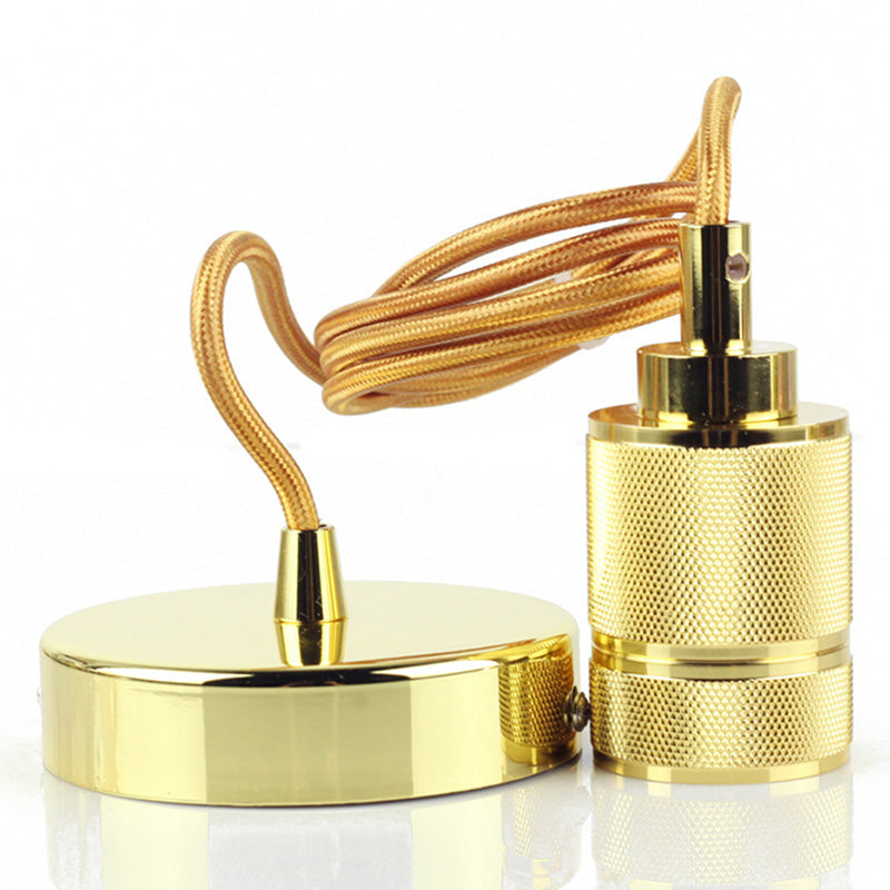 Single Bulb Industrial Style Hanging Light Metal Plating Lamp Holder Vintage Suspension Lighting Fixture with 59" Adjustable Wire