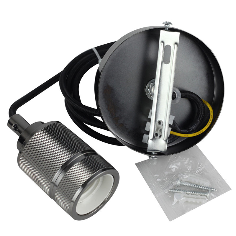 Single Bulb Industrial Style Hanging Light Metal Plating Lamp Holder Vintage Suspension Lighting Fixture with 59" Adjustable Wire