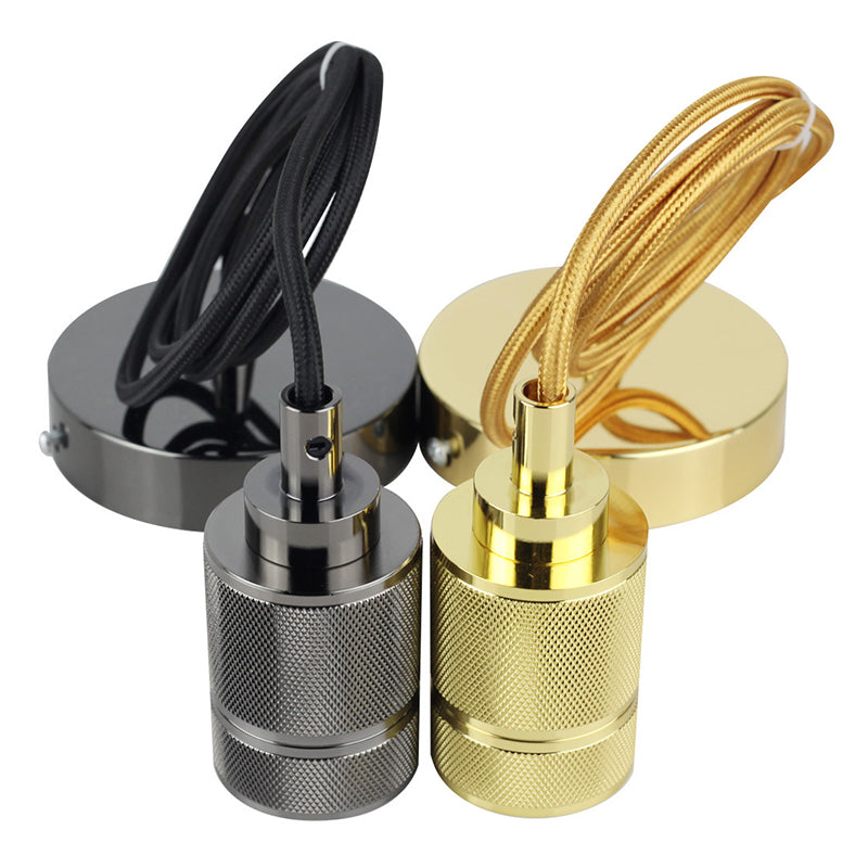 Single Bulb Industrial Style Hanging Light Metal Plating Lamp Holder Vintage Suspension Lighting Fixture with 59" Adjustable Wire