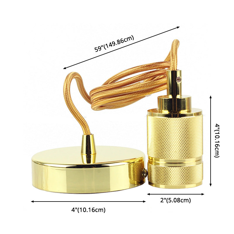 Single Bulb Industrial Style Hanging Light Metal Plating Lamp Holder Vintage Suspension Lighting Fixture with 59" Adjustable Wire