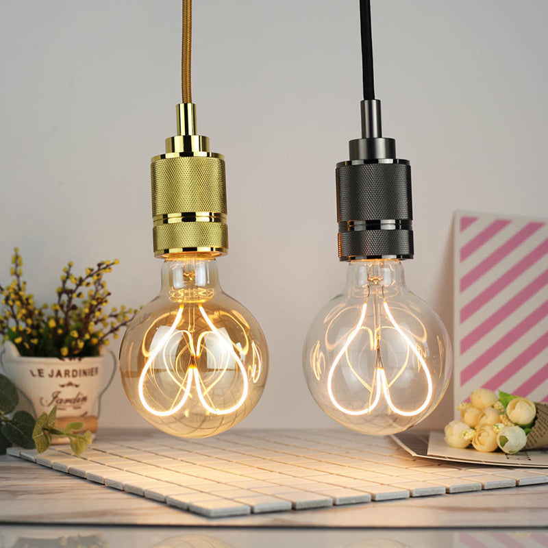 Single Bulb Industrial Style Hanging Light Metal Plating Lamp Holder Vintage Suspension Lighting Fixture with 59" Adjustable Wire