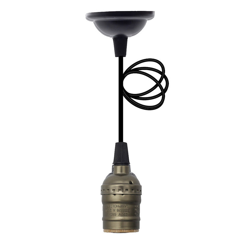 Vintage Single Bulb Hanging Light Metal Lamp Holder Industrial Style Lighting Fixture for Restaurant