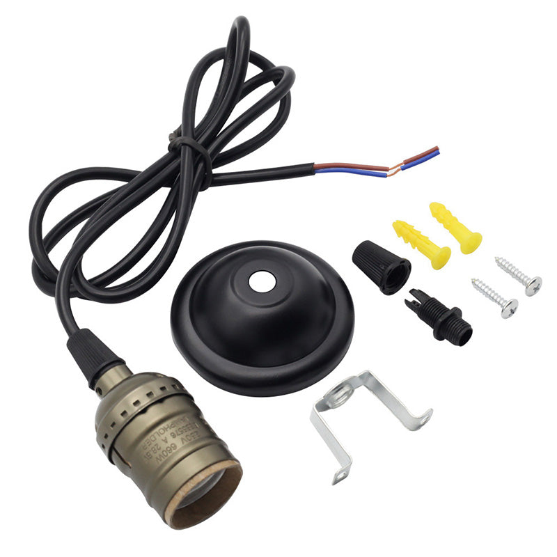 Vintage Single Bulb Hanging Light Metal Lamp Holder Industrial Style Lighting Fixture for Restaurant