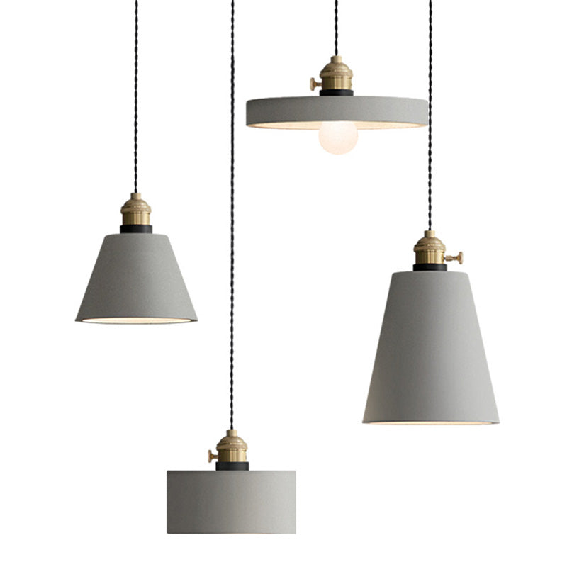 Brass Lamp Holder Cement Hanging Light 1-Light Nordic Simplicity Style Creative Lighting Pendant for Bedroom