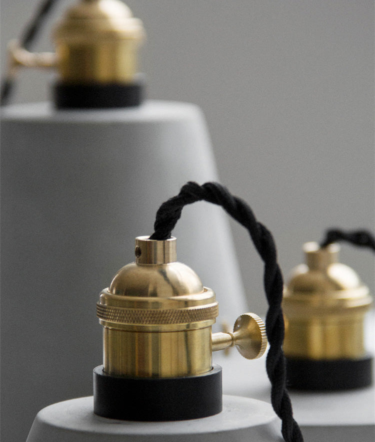 Brass Lamp Holder Cement Hanging Light 1-Light Nordic Simplicity Style Creative Lighting Pendant for Bedroom
