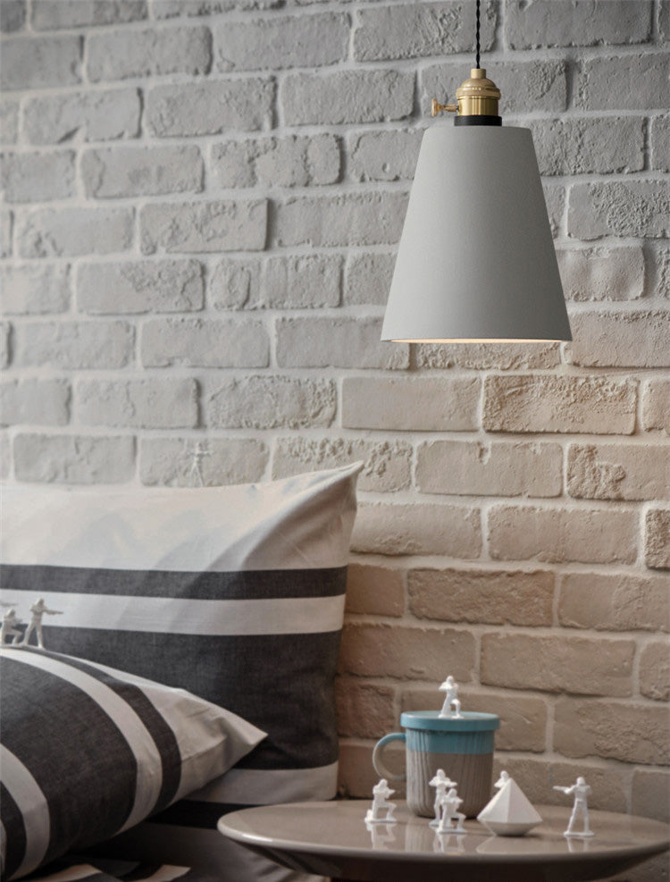 Brass Lamp Holder Cement Hanging Light 1-Light Nordic Simplicity Style Creative Lighting Pendant for Bedroom