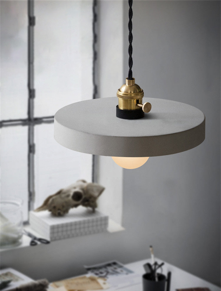 Brass Lamp Holder Cement Hanging Light 1-Light Nordic Simplicity Style Creative Lighting Pendant for Bedroom
