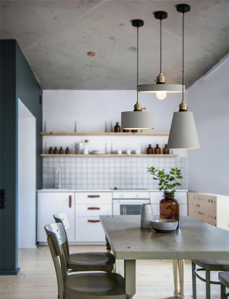 Brass Lamp Holder Cement Hanging Light 1-Light Nordic Simplicity Style Creative Lighting Pendant for Bedroom