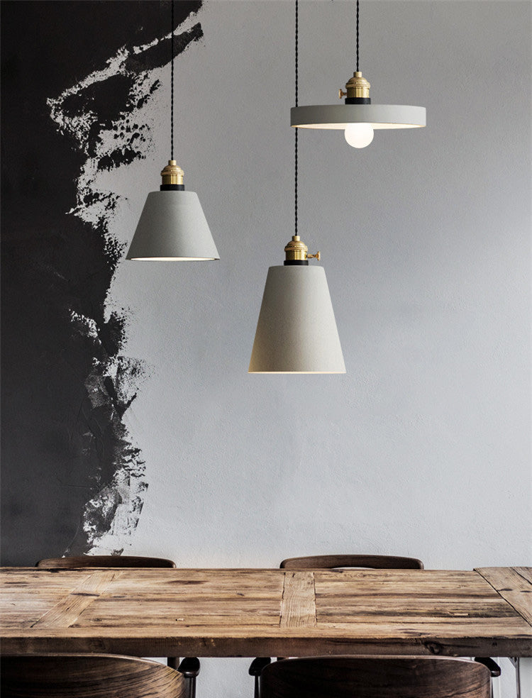 Brass Lamp Holder Cement Hanging Light 1-Light Nordic Simplicity Style Creative Lighting Pendant for Bedroom