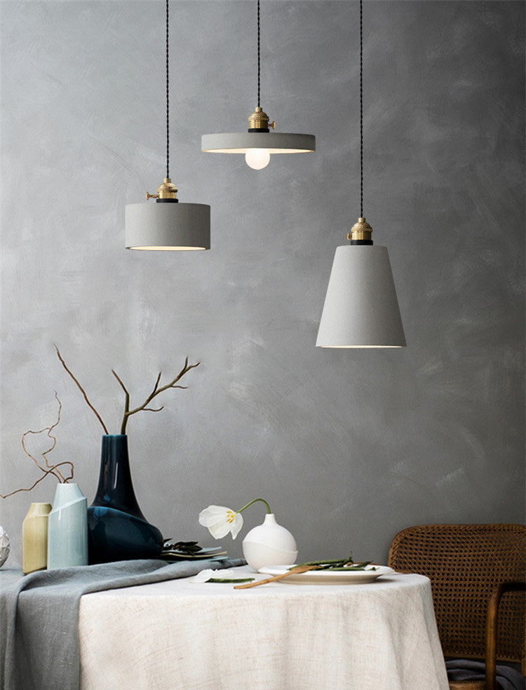 Brass Lamp Holder Cement Hanging Light 1-Light Nordic Simplicity Style Creative Lighting Pendant for Bedroom