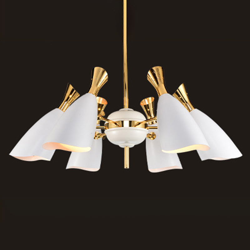 Shaded Metal Chandelier Lighting Contemporary Style Pendant Light Fixture for Living Room