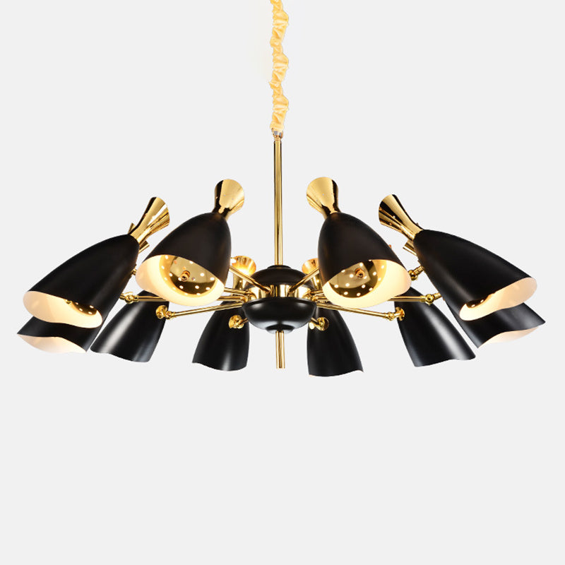 Shaded Metal Chandelier Lighting Contemporary Style Pendant Light Fixture for Living Room