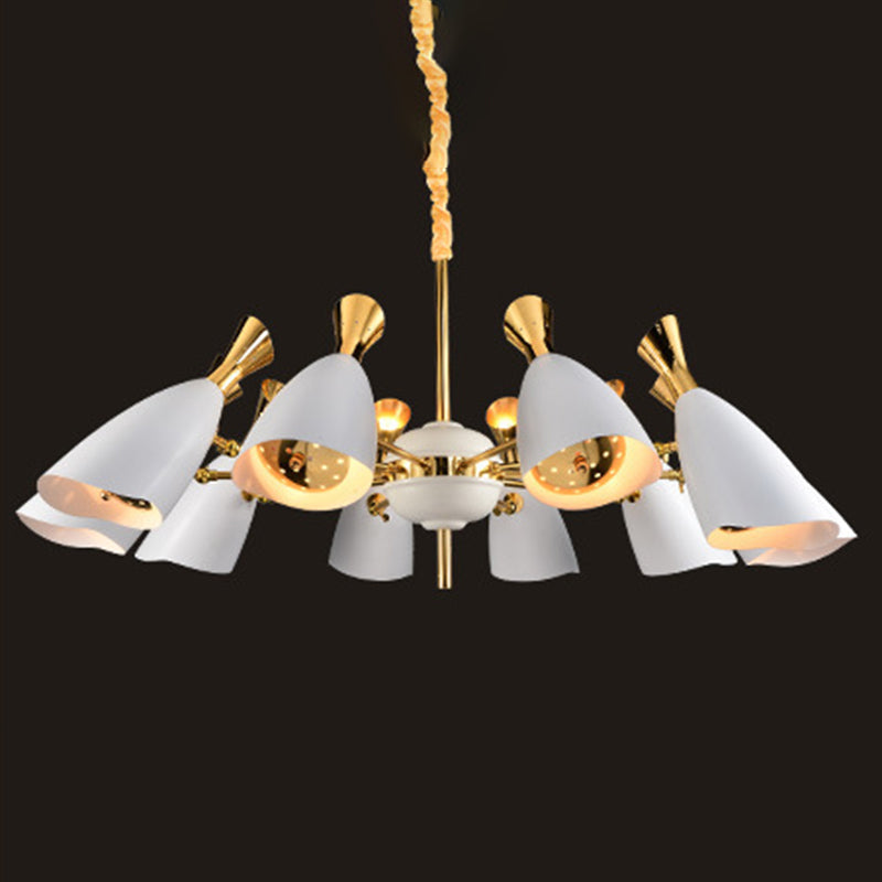 Shaded Metal Chandelier Lighting Contemporary Style Pendant Light Fixture for Living Room