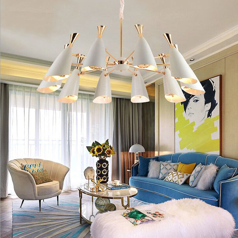 Shaded Metal Chandelier Lighting Contemporary Style Pendant Light Fixture for Living Room