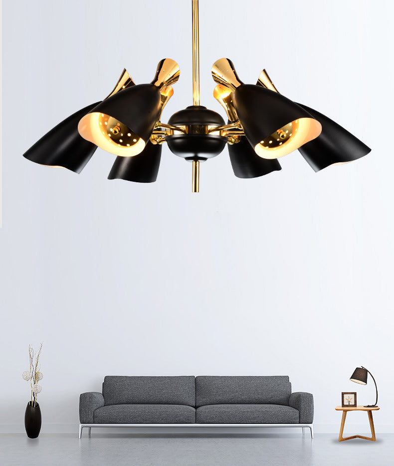 Shaded Metal Chandelier Lighting Contemporary Style Pendant Light Fixture for Living Room