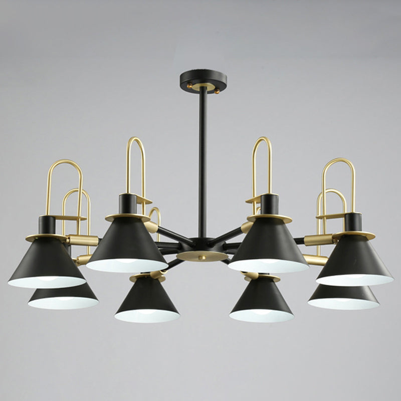 Conical Chandelier Pendant Light Minimalist Style Metal Living Room Suspension Light