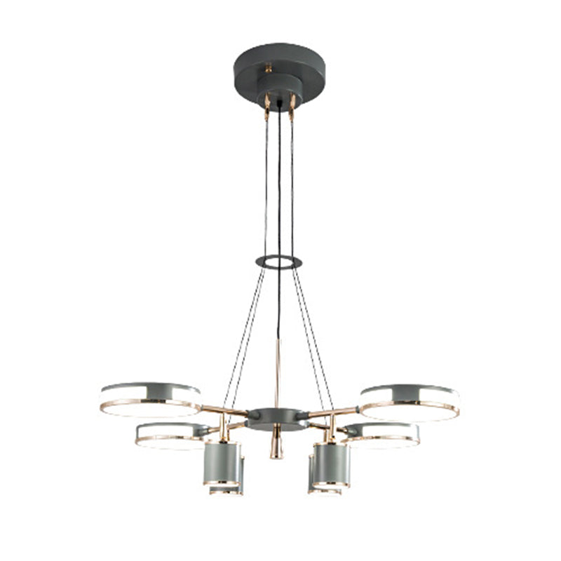 Sputnik LED Chandelier Creative Minimalist Acrylic Grey Hanging Light for Living Room