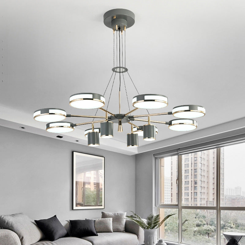 Sputnik LED Chandelier Creative Minimalist Acrylic Grey Hanging Light for Living Room