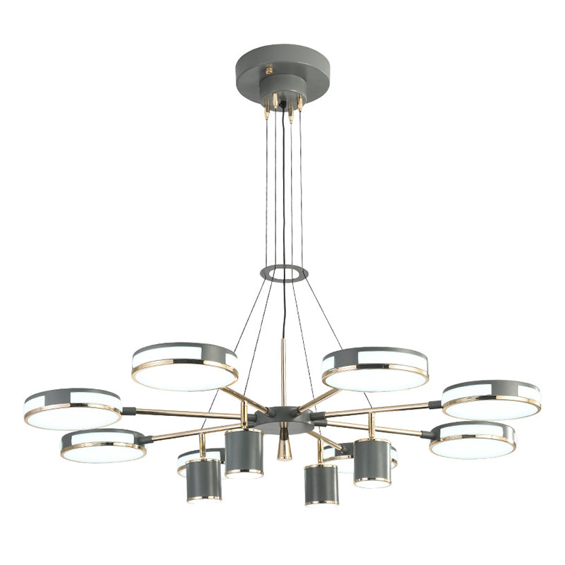 Sputnik LED Chandelier Creative Minimalist Acrylic Grey Hanging Light for Living Room