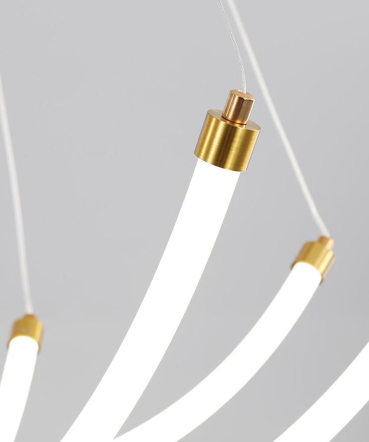 Acrylic Nest Shaped Chandelier Minimalistic Brass LED Pendant Light for Living Room