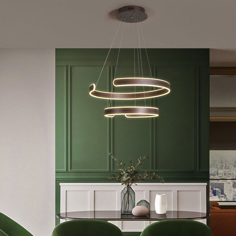 Coffee C landelera en forma de Simplicidad acrílica LED colgante colgante