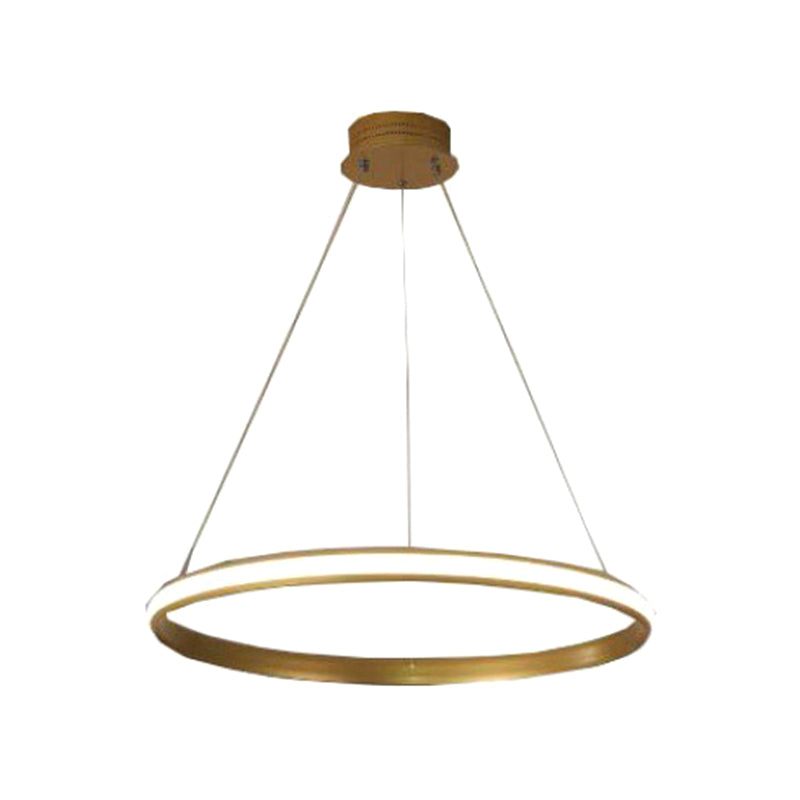 Luce a sospensione ad anello luminoso esterno Simplicità lampadario della hall in metallo in oro