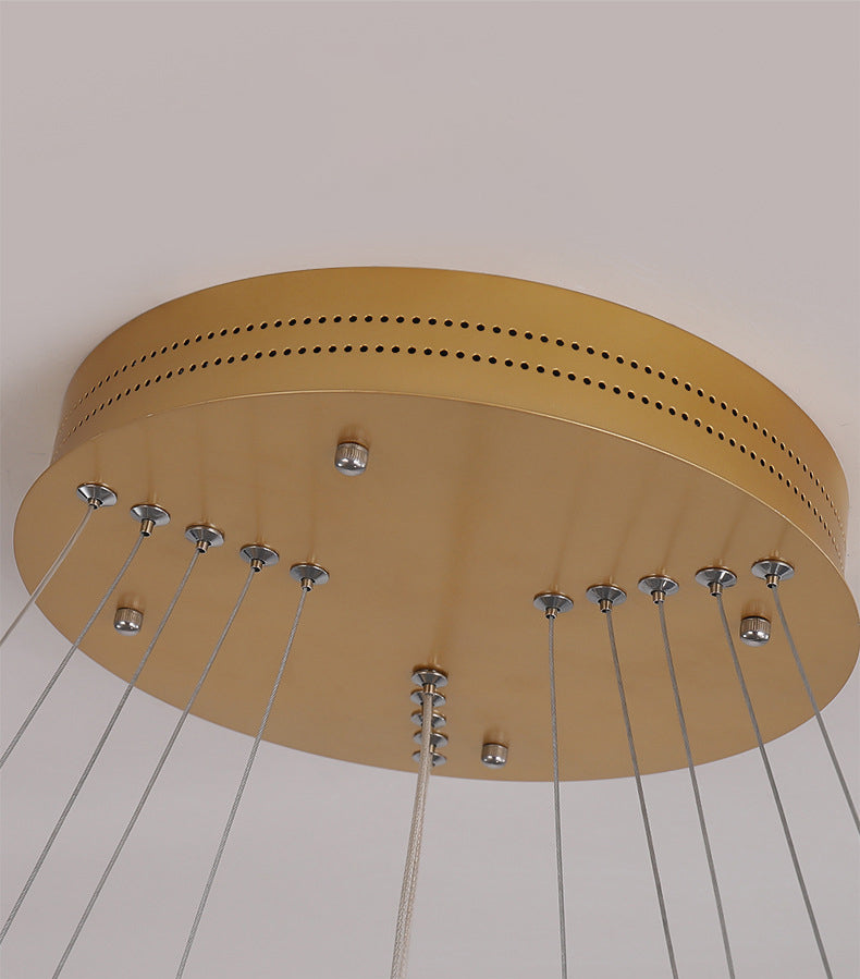 Iluminación colgante de anillo brillante externo simplicidad lobby de metal LED LED en oro