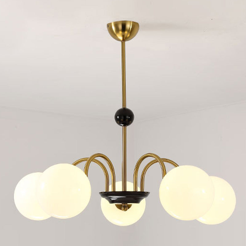 Milk Globe White Globo de estilo moderno Múltiples luces Multi-luz Simplicidad de metal Simplicidad para sala de estar
