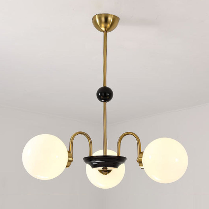 Milk Globe White Globo de estilo moderno Múltiples luces Multi-luz Simplicidad de metal Simplicidad para sala de estar