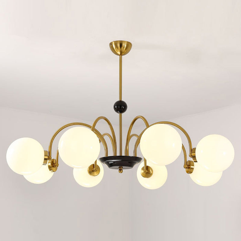 Milk Globe White Globo de estilo moderno Múltiples luces Multi-luz Simplicidad de metal Simplicidad para sala de estar